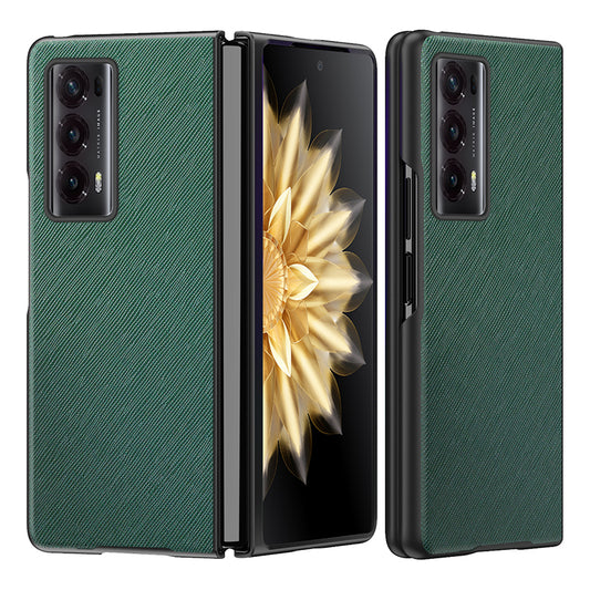 For Honor Magic V2 5G PU Leather + PC Rubberized Phone Case Cross Texture Folding Cover