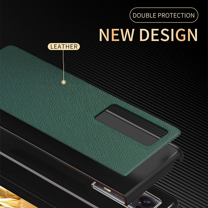 For Honor Magic V2 5G PU Leather + PC Rubberized Phone Case Cross Texture Folding Cover