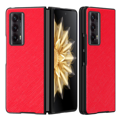 For Honor Magic V2 5G PU Leather + PC Rubberized Phone Case Cross Texture Folding Cover