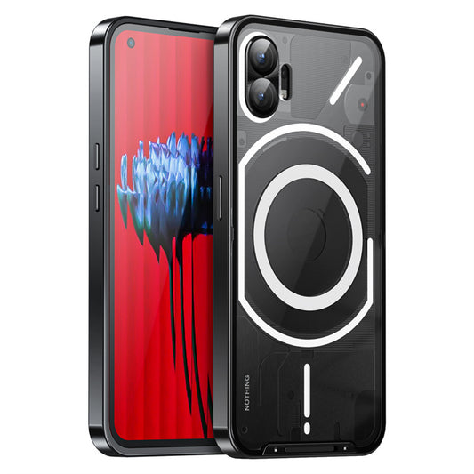 Magic Shield Magnetic Series Phone Case for Nothing Phone (2) Compatible with MagSafe, Metal Frame Protective Cover with Lens Cover