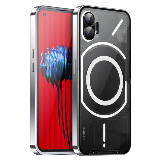 Magic Shield Magnetic Series Phone Case for Nothing Phone (2) Compatible with MagSafe, Metal Frame Protective Cover with Lens Cover