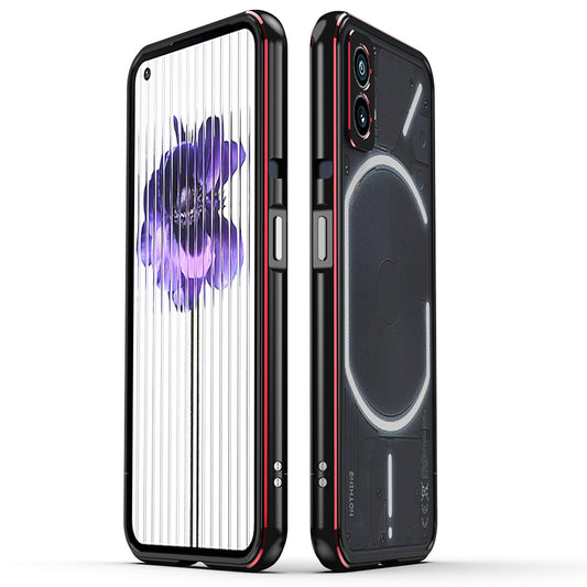 For Nothing Phone (2) Metal Frame Bumper Case Shock Absorbent Bumper Cover with Camera Lens Guard