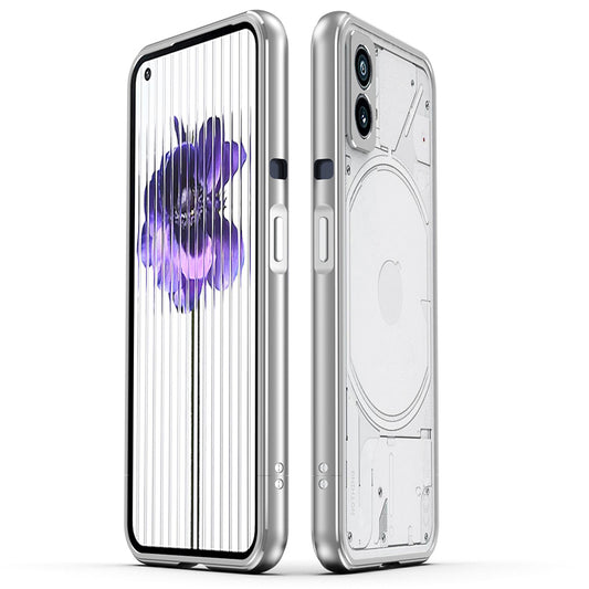 For Nothing Phone (2) Metal Frame Bumper Case Shock Absorbent Bumper Cover with Camera Lens Guard