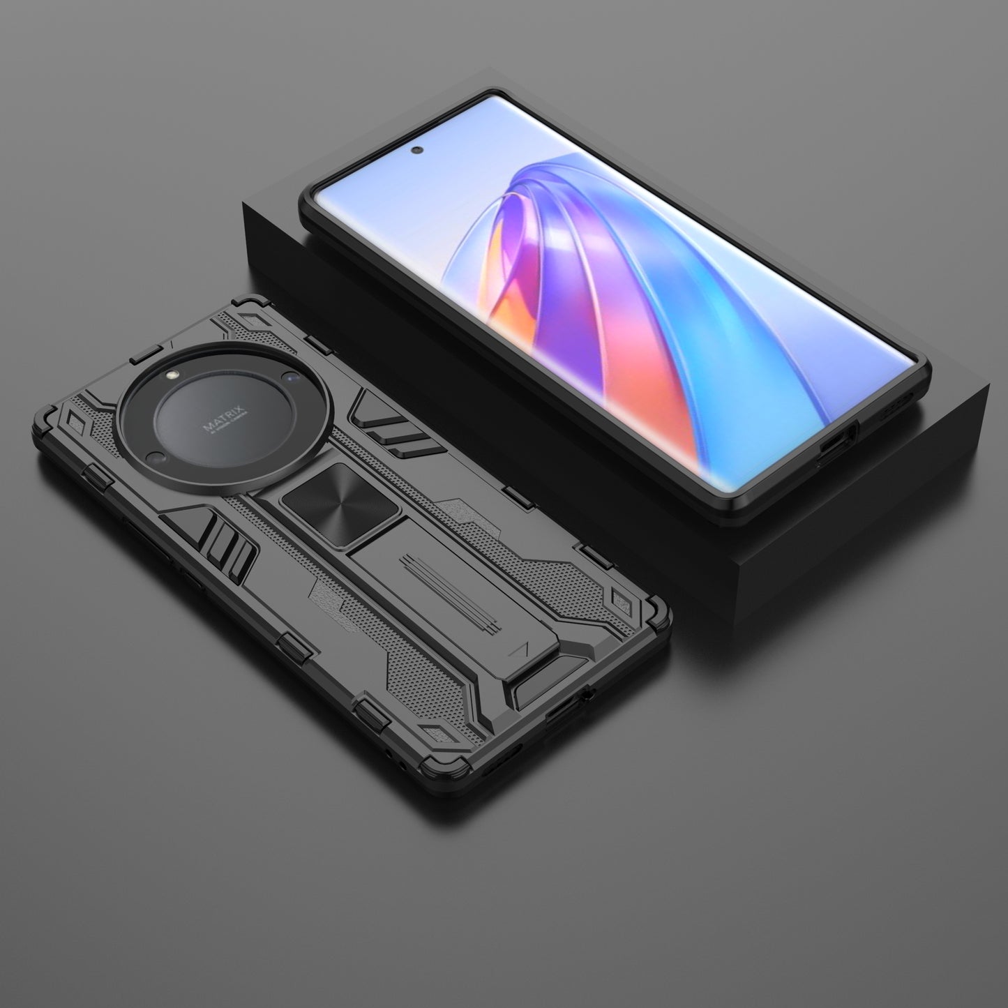 For Honor X9a 5G / X40 5G Phone Cover with Kickstand Hard PC + Soft TPU Anti-drop Protective Case