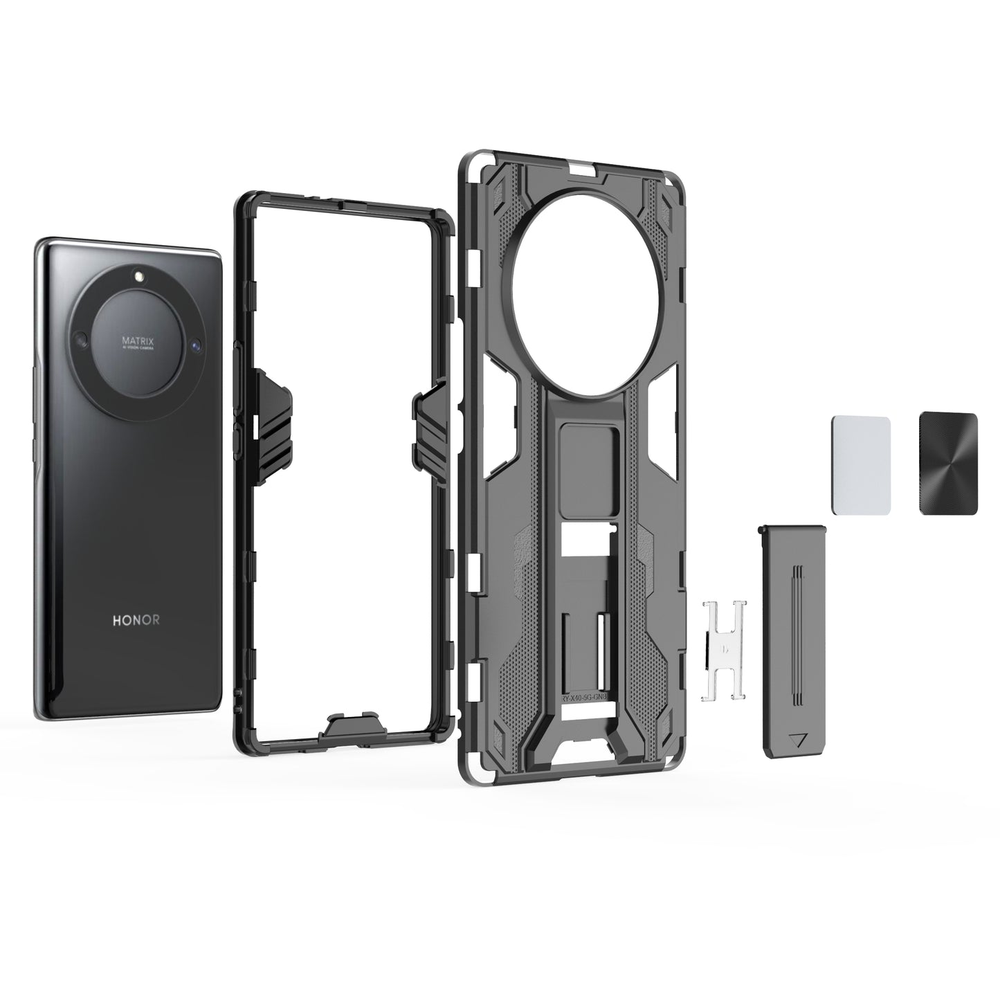 For Honor X9a 5G / X40 5G Phone Cover with Kickstand Hard PC + Soft TPU Anti-drop Protective Case