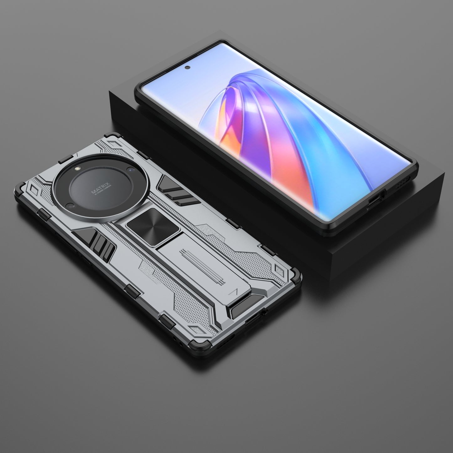 For Honor X9a 5G / X40 5G Phone Cover with Kickstand Hard PC + Soft TPU Anti-drop Protective Case