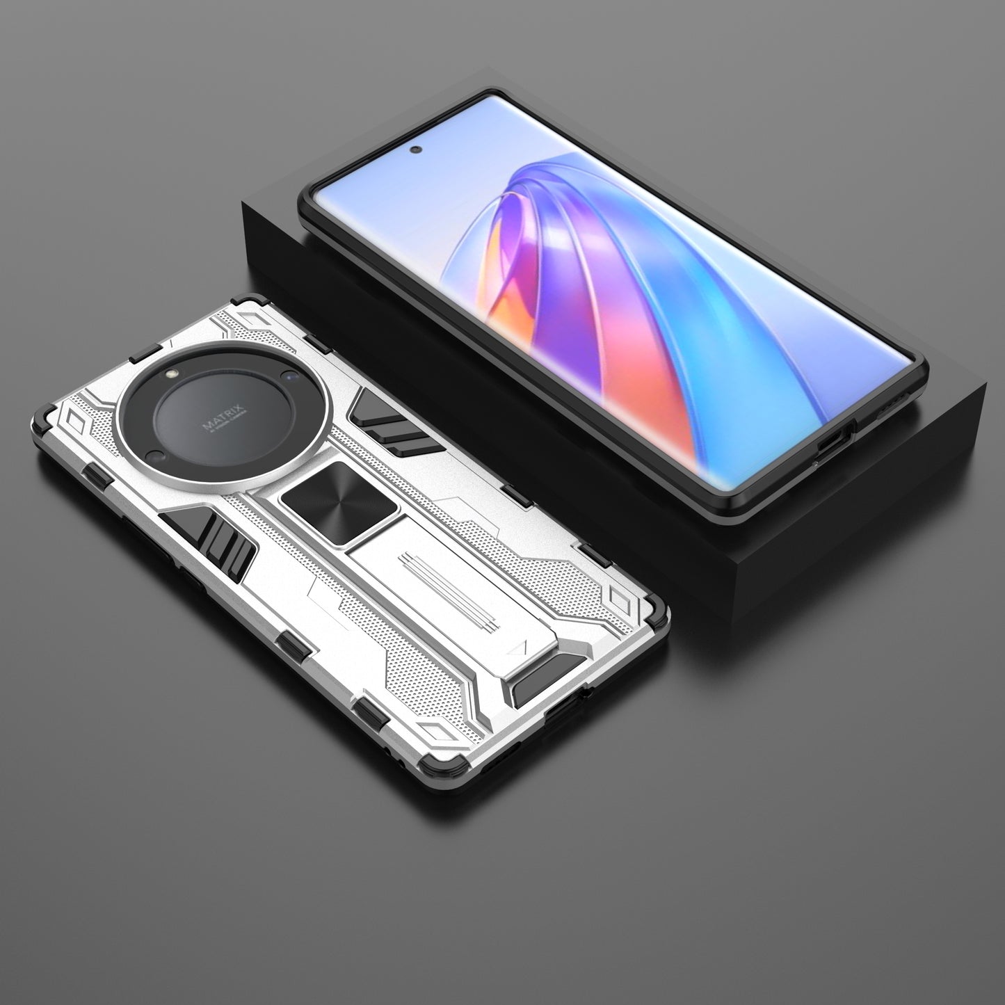 For Honor X9a 5G / X40 5G Phone Cover with Kickstand Hard PC + Soft TPU Anti-drop Protective Case