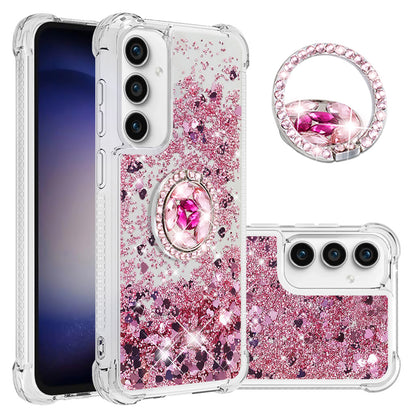 YB Quicksand Series-7 For Samsung Galaxy S23 FE Kickstand TPU Case Floating Bling Glitter Phone Cover