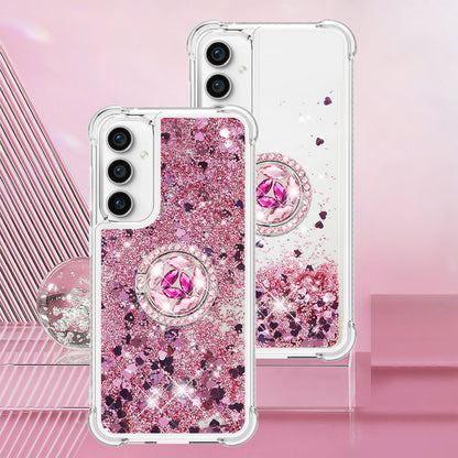 YB Quicksand Series-7 For Samsung Galaxy S23 FE Kickstand TPU Case Floating Bling Glitter Phone Cover