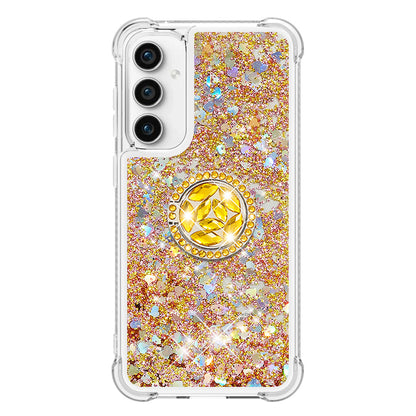 YB Quicksand Series-7 For Samsung Galaxy S23 FE Kickstand TPU Case Floating Bling Glitter Phone Cover