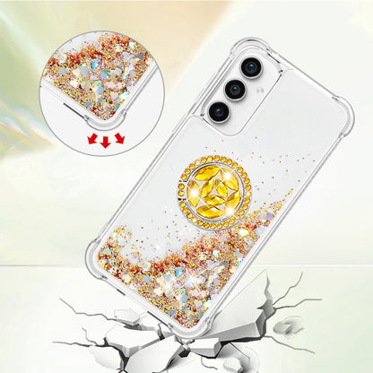 YB Quicksand Series-7 For Samsung Galaxy S23 FE Kickstand TPU Case Floating Bling Glitter Phone Cover