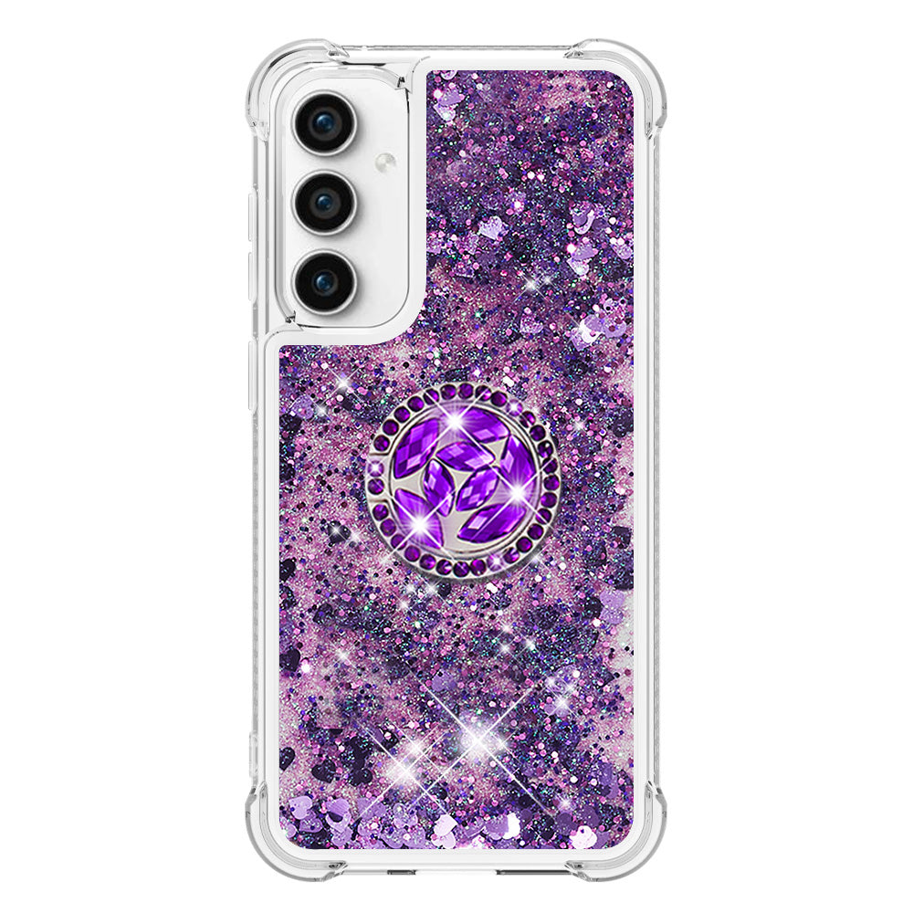 YB Quicksand Series-7 For Samsung Galaxy S23 FE Kickstand TPU Case Floating Bling Glitter Phone Cover
