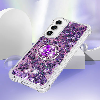 YB Quicksand Series-7 For Samsung Galaxy S23 FE Kickstand TPU Case Floating Bling Glitter Phone Cover