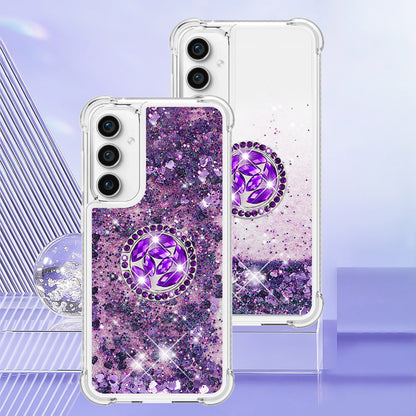 YB Quicksand Series-7 For Samsung Galaxy S23 FE Kickstand TPU Case Floating Bling Glitter Phone Cover
