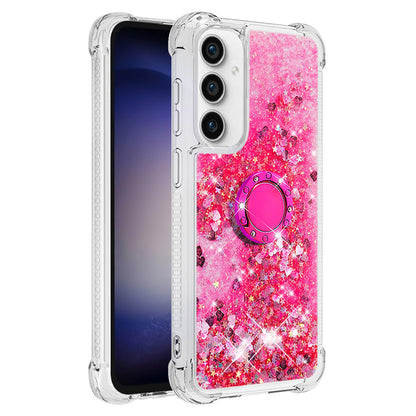 YB Quicksand Series-7 For Samsung Galaxy S23 FE Kickstand TPU Case Floating Bling Glitter Phone Cover