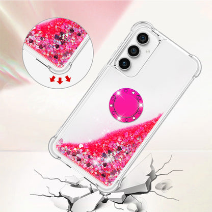 YB Quicksand Series-7 For Samsung Galaxy S23 FE Kickstand TPU Case Floating Bling Glitter Phone Cover