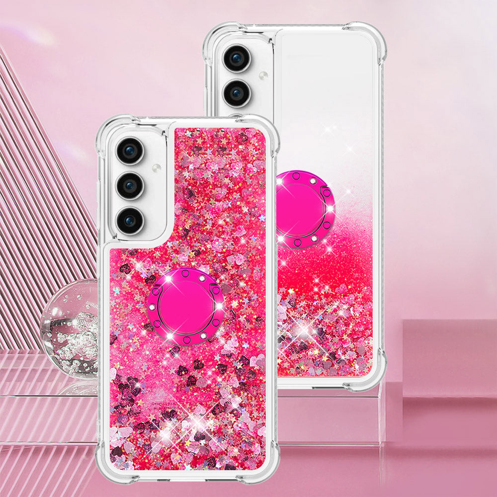 YB Quicksand Series-7 For Samsung Galaxy S23 FE Kickstand TPU Case Floating Bling Glitter Phone Cover