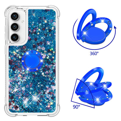 YB Quicksand Series-7 For Samsung Galaxy S23 FE Kickstand TPU Case Floating Bling Glitter Phone Cover