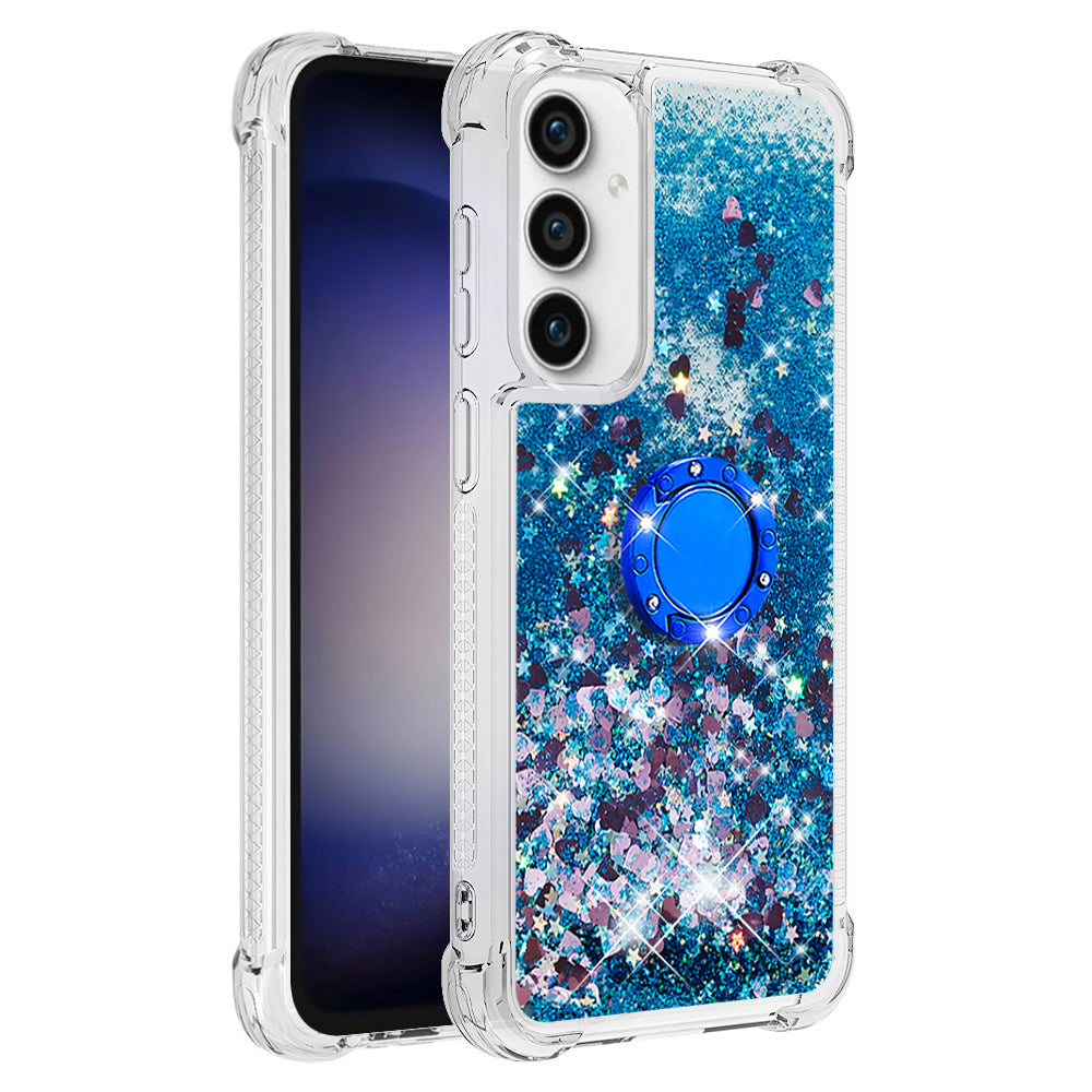 YB Quicksand Series-7 For Samsung Galaxy S23 FE Kickstand TPU Case Floating Bling Glitter Phone Cover