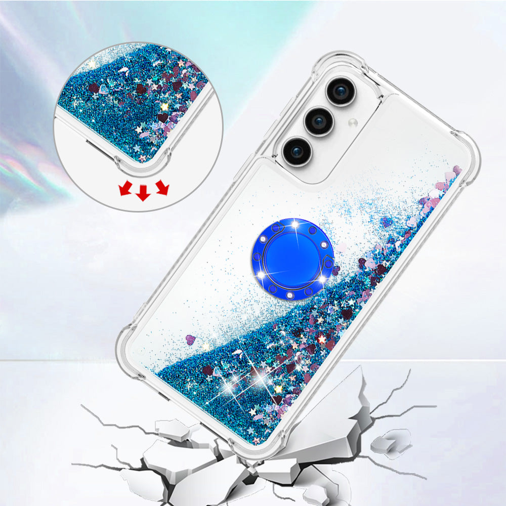 YB Quicksand Series-7 For Samsung Galaxy S23 FE Kickstand TPU Case Floating Bling Glitter Phone Cover
