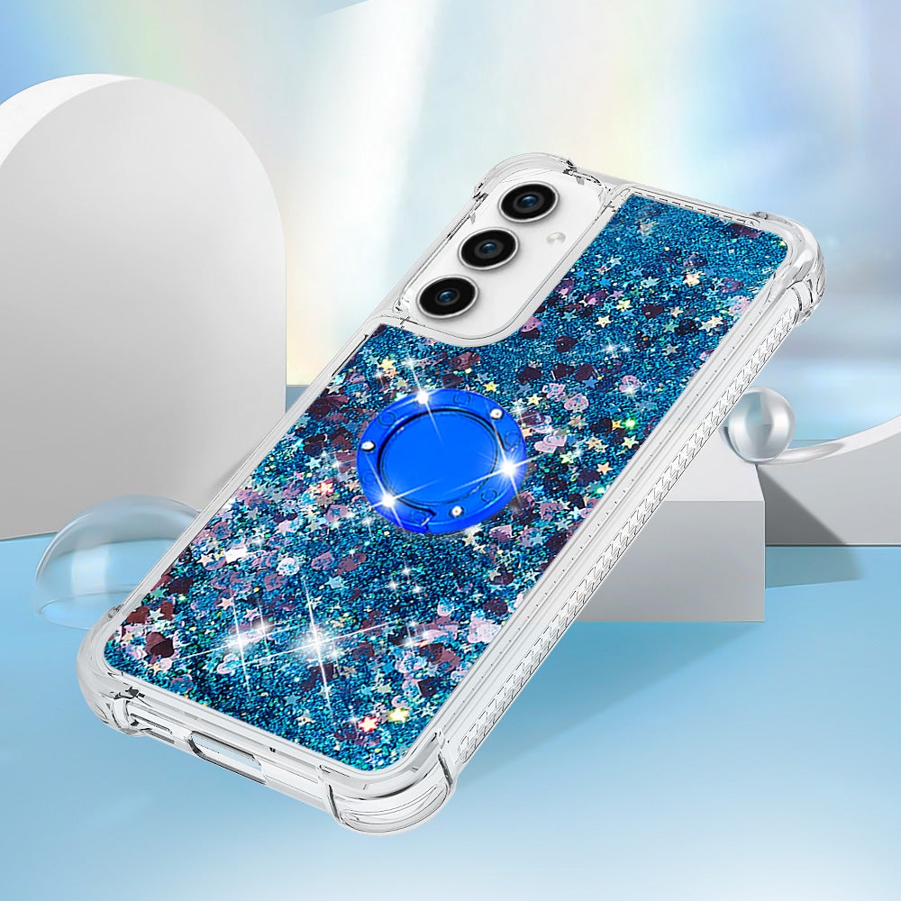 YB Quicksand Series-7 For Samsung Galaxy S23 FE Kickstand TPU Case Floating Bling Glitter Phone Cover