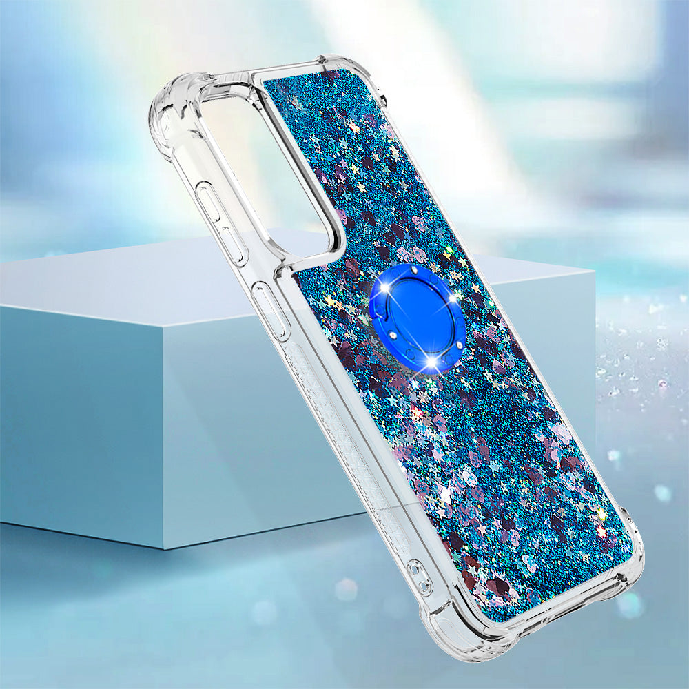 YB Quicksand Series-7 For Samsung Galaxy S23 FE Kickstand TPU Case Floating Bling Glitter Phone Cover
