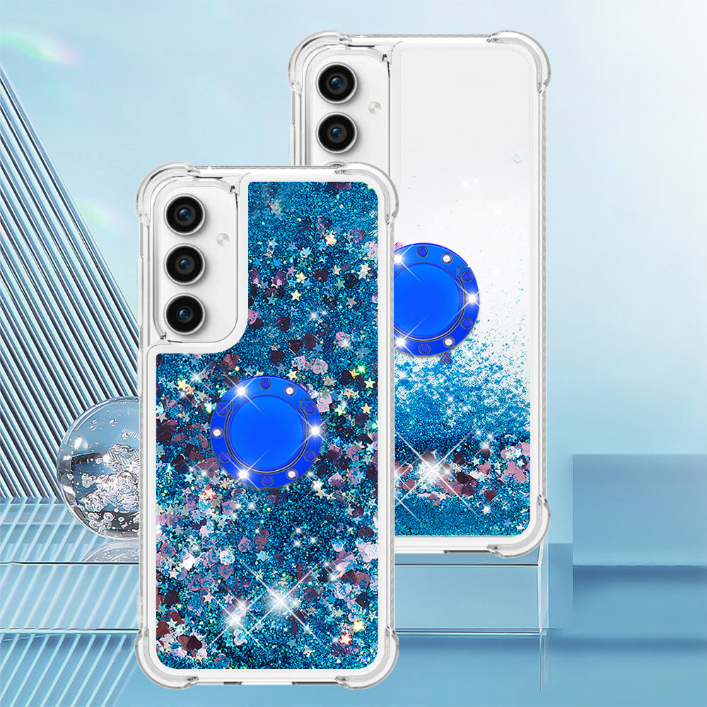 YB Quicksand Series-7 For Samsung Galaxy S23 FE Kickstand TPU Case Floating Bling Glitter Phone Cover