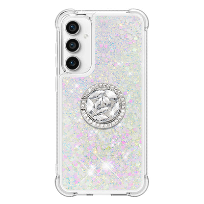 YB Quicksand Series-7 For Samsung Galaxy S23 FE Kickstand TPU Case Floating Bling Glitter Phone Cover