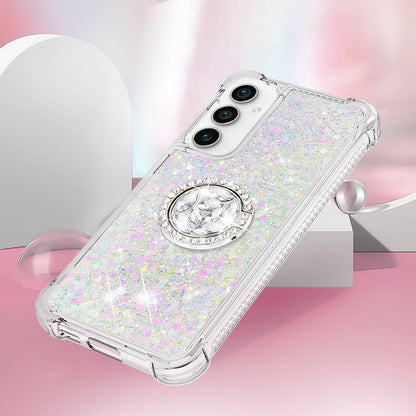 YB Quicksand Series-7 For Samsung Galaxy S23 FE Kickstand TPU Case Floating Bling Glitter Phone Cover