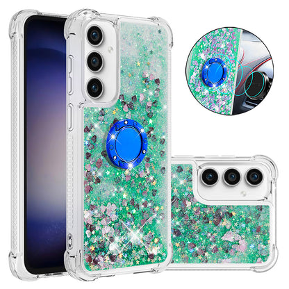 YB Quicksand Series-7 For Samsung Galaxy S23 FE Kickstand TPU Case Floating Bling Glitter Phone Cover
