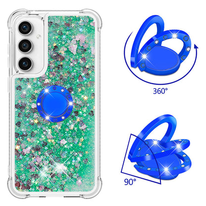 YB Quicksand Series-7 For Samsung Galaxy S23 FE Kickstand TPU Case Floating Bling Glitter Phone Cover