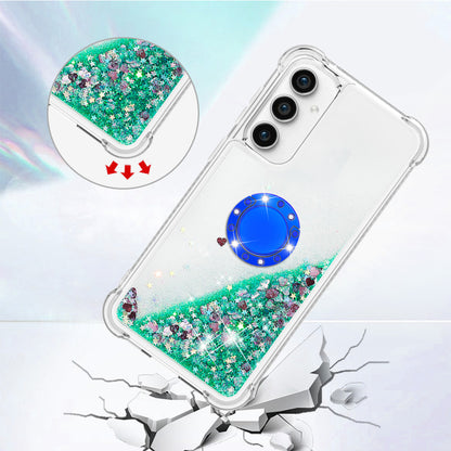 YB Quicksand Series-7 For Samsung Galaxy S23 FE Kickstand TPU Case Floating Bling Glitter Phone Cover