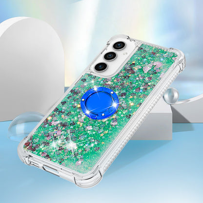 YB Quicksand Series-7 For Samsung Galaxy S23 FE Kickstand TPU Case Floating Bling Glitter Phone Cover