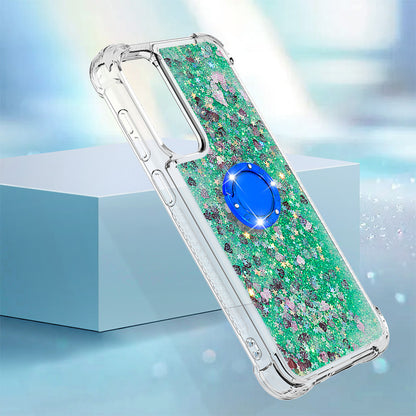 YB Quicksand Series-7 For Samsung Galaxy S23 FE Kickstand TPU Case Floating Bling Glitter Phone Cover