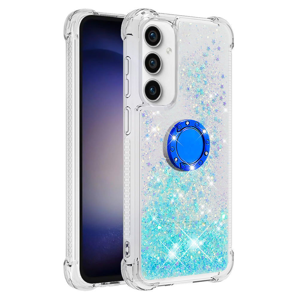 YB Quicksand Series-7 For Samsung Galaxy S23 FE Kickstand TPU Case Floating Bling Glitter Phone Cover