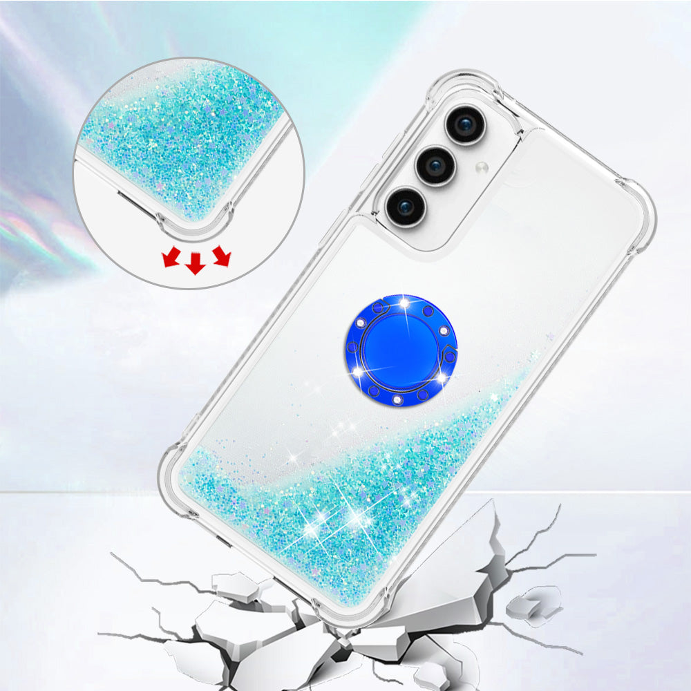 YB Quicksand Series-7 For Samsung Galaxy S23 FE Kickstand TPU Case Floating Bling Glitter Phone Cover