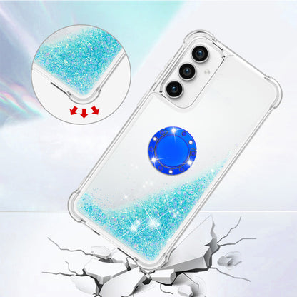 YB Quicksand Series-7 For Samsung Galaxy S23 FE Kickstand TPU Case Floating Bling Glitter Phone Cover