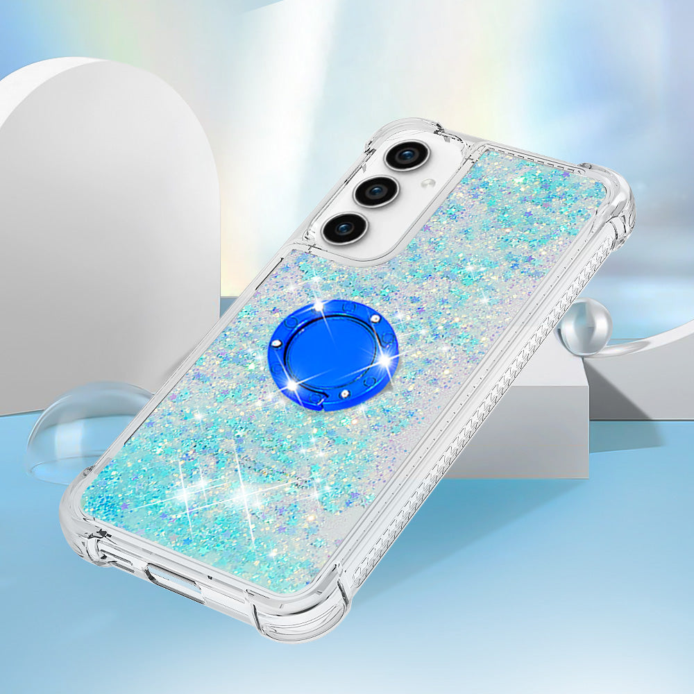 YB Quicksand Series-7 For Samsung Galaxy S23 FE Kickstand TPU Case Floating Bling Glitter Phone Cover