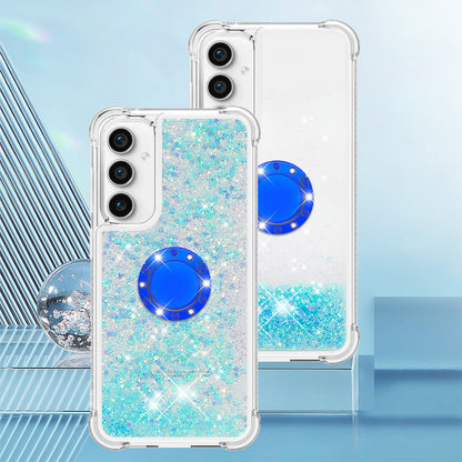 YB Quicksand Series-7 For Samsung Galaxy S23 FE Kickstand TPU Case Floating Bling Glitter Phone Cover