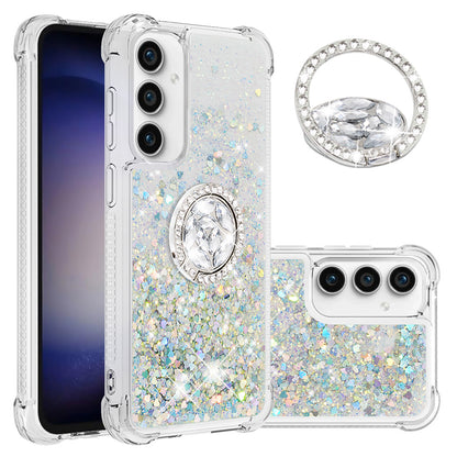 YB Quicksand Series-7 For Samsung Galaxy S23 FE Kickstand TPU Case Floating Bling Glitter Phone Cover