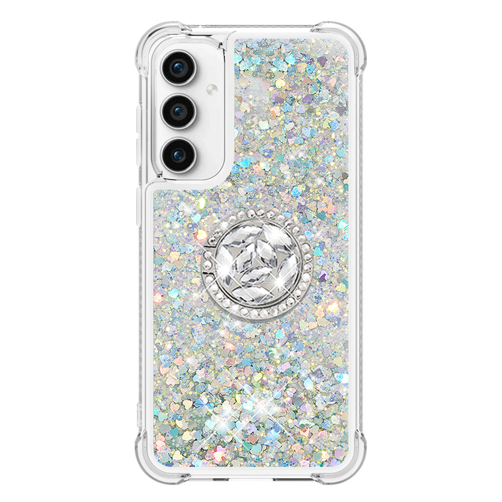 YB Quicksand Series-7 For Samsung Galaxy S23 FE Kickstand TPU Case Floating Bling Glitter Phone Cover