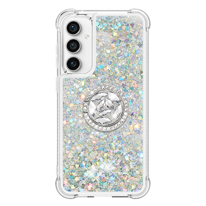 YB Quicksand Series-7 For Samsung Galaxy S23 FE Kickstand TPU Case Floating Bling Glitter Phone Cover