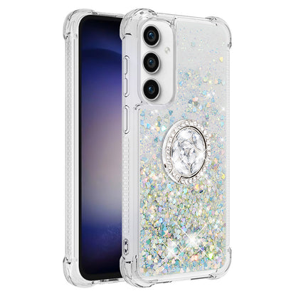 YB Quicksand Series-7 For Samsung Galaxy S23 FE Kickstand TPU Case Floating Bling Glitter Phone Cover