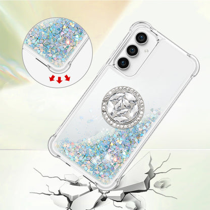 YB Quicksand Series-7 For Samsung Galaxy S23 FE Kickstand TPU Case Floating Bling Glitter Phone Cover
