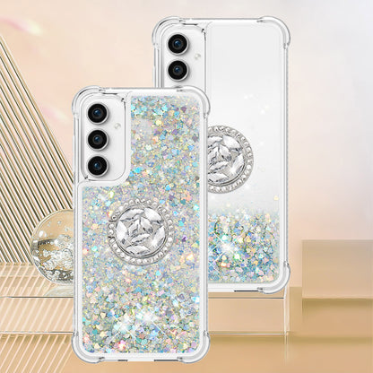 YB Quicksand Series-7 For Samsung Galaxy S23 FE Kickstand TPU Case Floating Bling Glitter Phone Cover