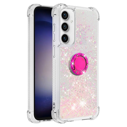 YB Quicksand Series-7 For Samsung Galaxy S23 FE Kickstand TPU Case Floating Bling Glitter Phone Cover