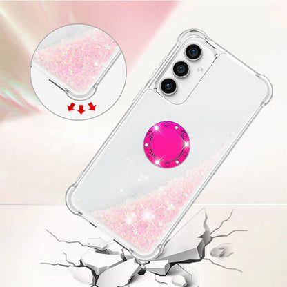 YB Quicksand Series-7 For Samsung Galaxy S23 FE Kickstand TPU Case Floating Bling Glitter Phone Cover
