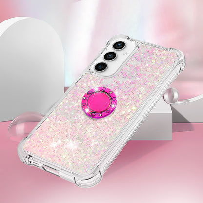 YB Quicksand Series-7 For Samsung Galaxy S23 FE Kickstand TPU Case Floating Bling Glitter Phone Cover