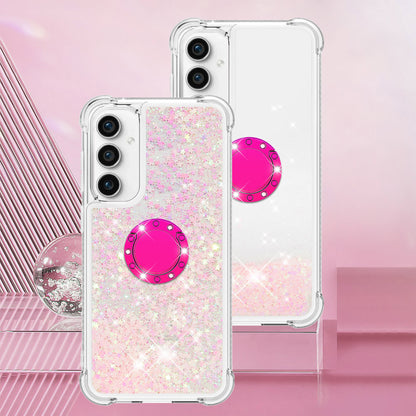 YB Quicksand Series-7 For Samsung Galaxy S23 FE Kickstand TPU Case Floating Bling Glitter Phone Cover