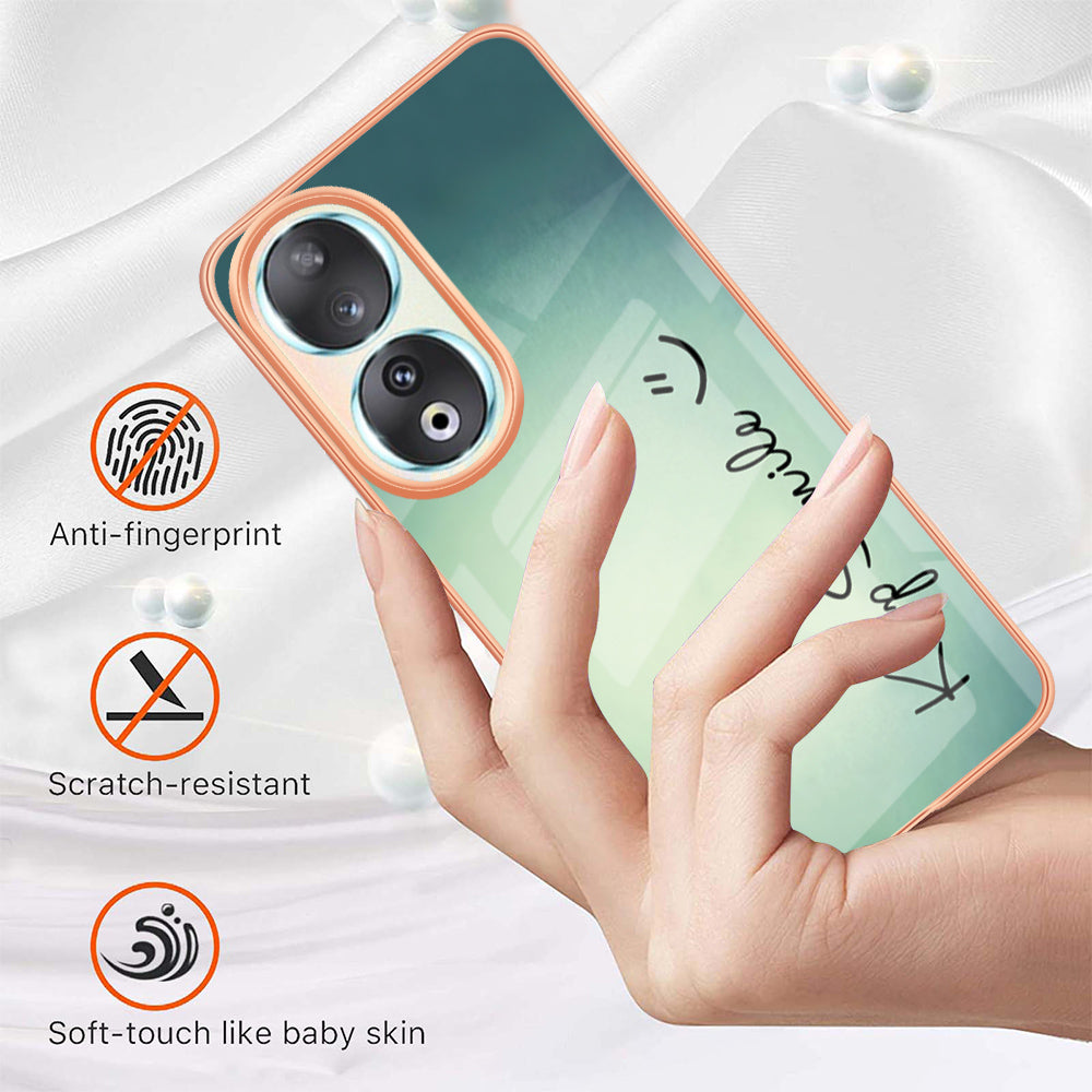 YB IMD Series-19 Style D For Honor 90 Electroplated 2.0mm TPU Case IMD Pattern Protective Phone Cover